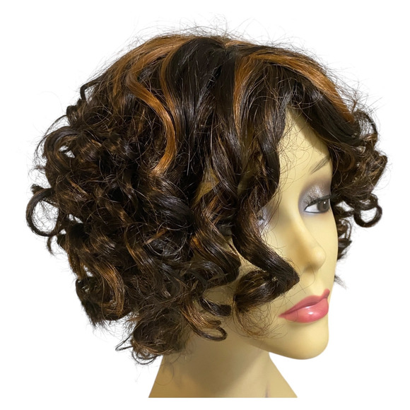 Soft Curls Wig Synthetic Hair Dark Brown Black Copper Women Teens Avg Size NWT - Picture 12 of 12